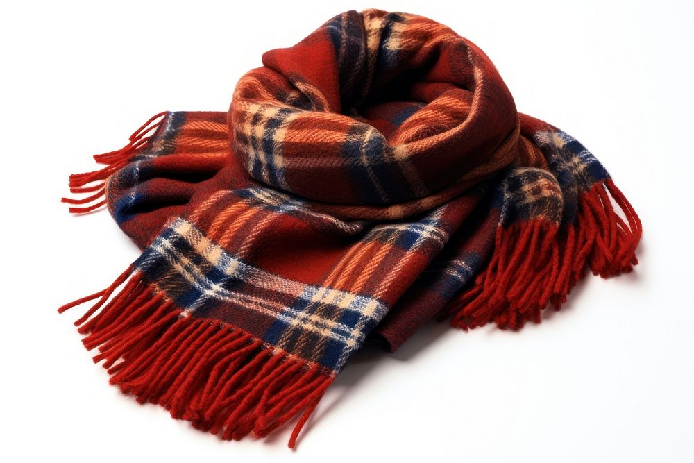 Knitted scarf or plaid white background clothing textile.