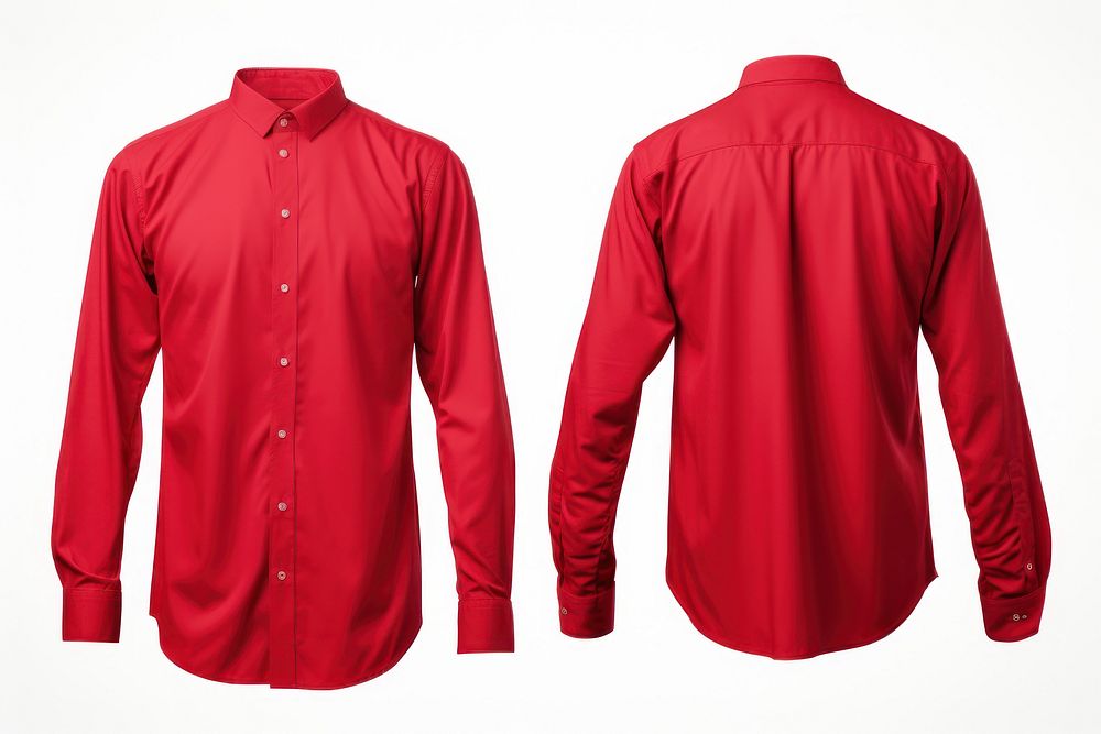 Red shirt sleeve blouse.