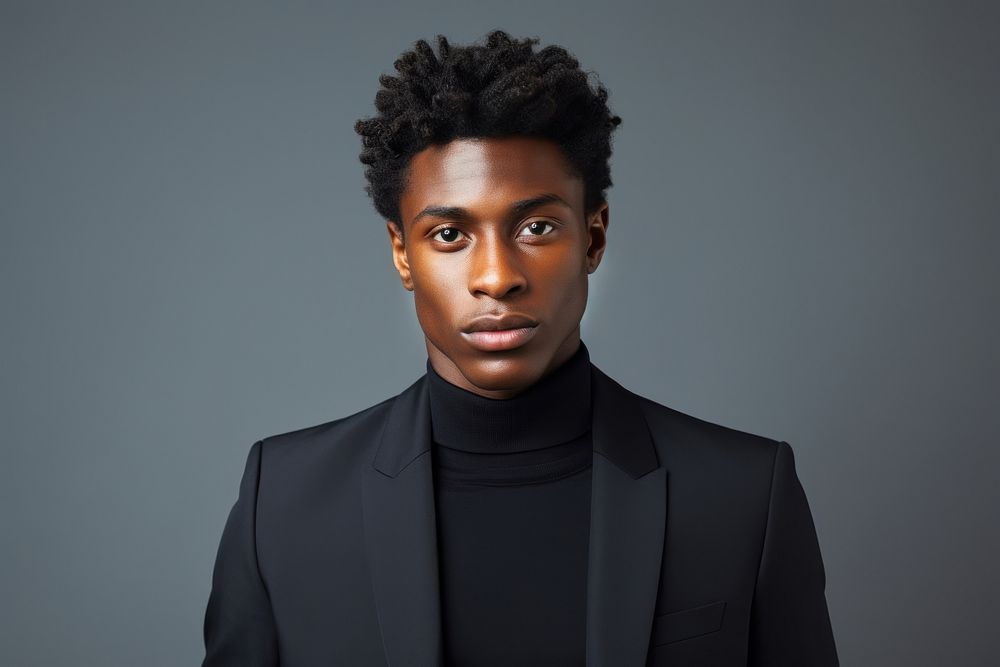Smart young black men portrait adult photo.