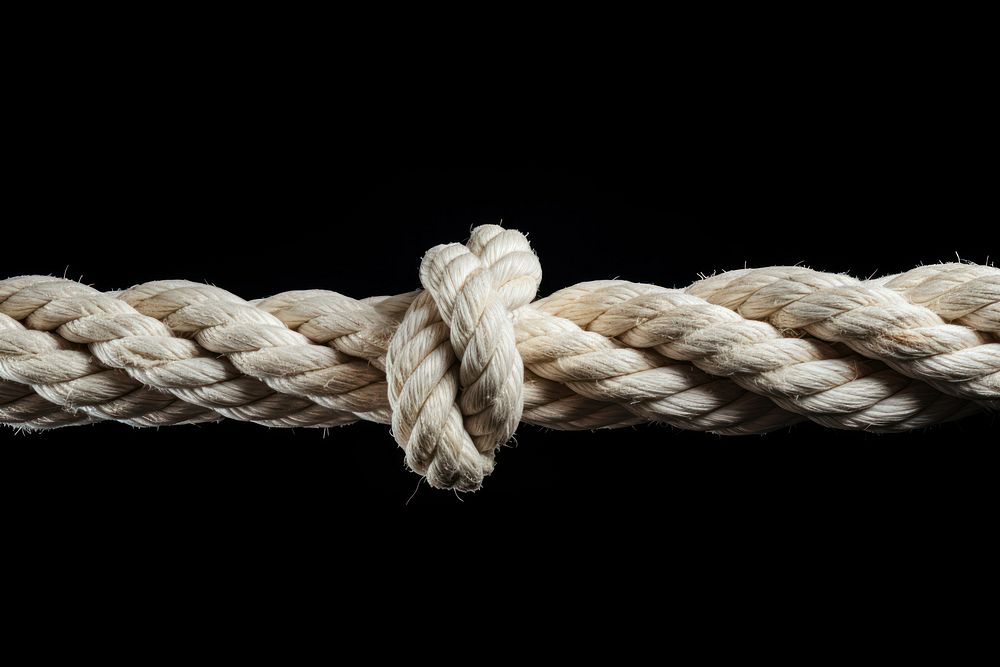 White rough rope knot durability complexity.