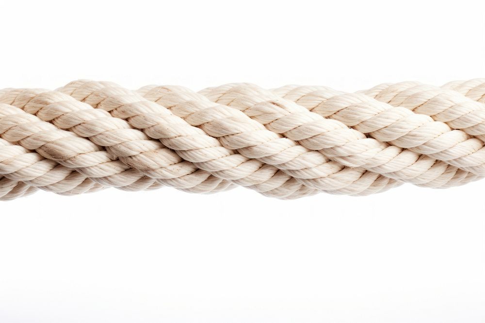 White rough rope white background durability strength.