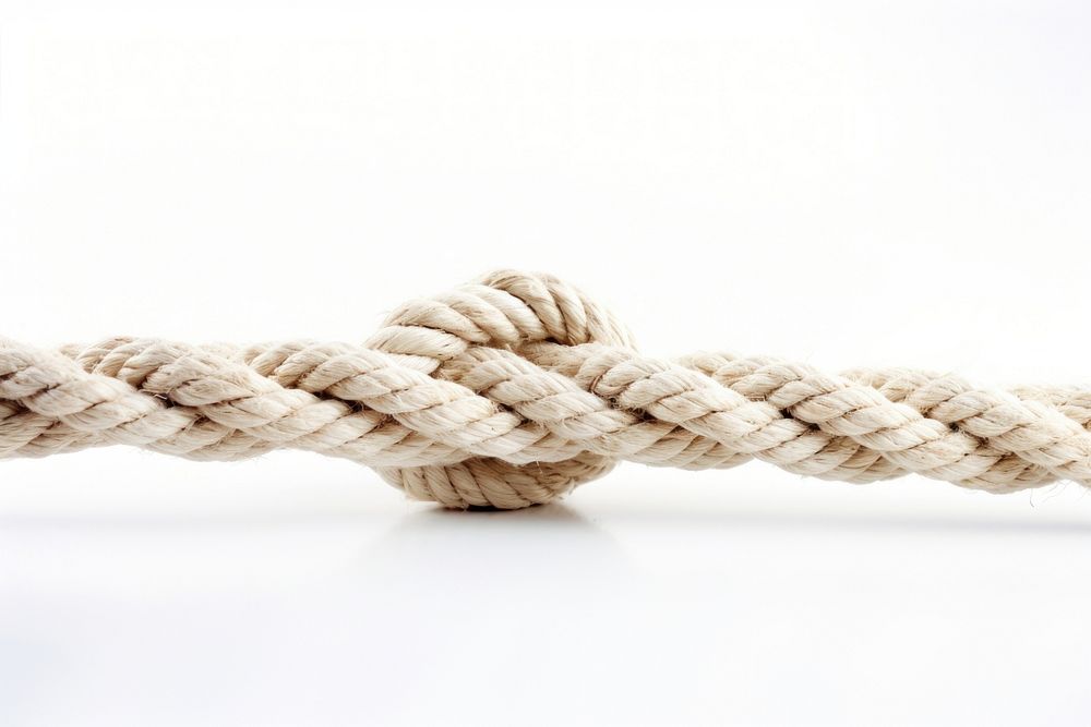 White rough rope knot white background durability.