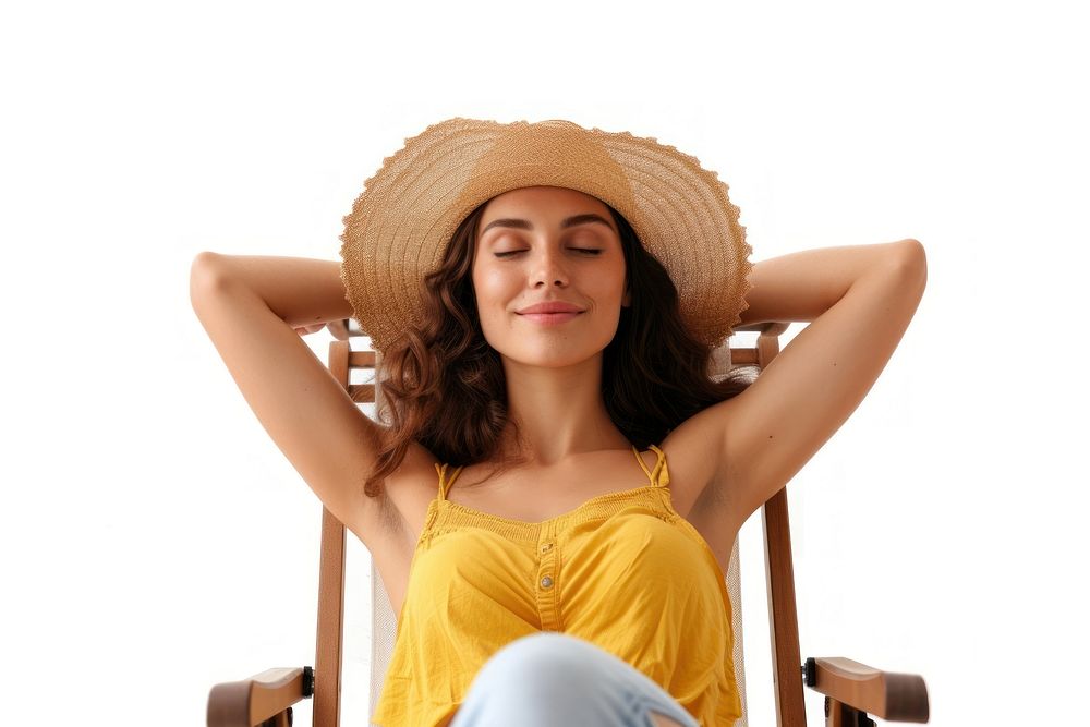Young calm woman summer chair adult.