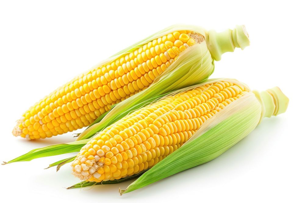 Corn plant food white background.