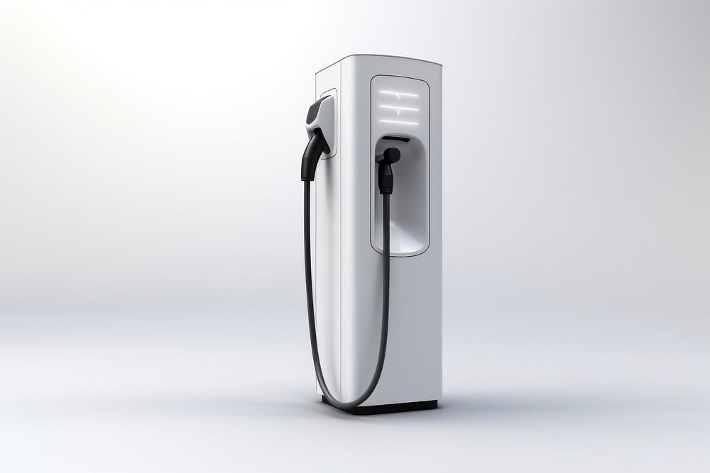 Electric car charger white background electronics technology.
