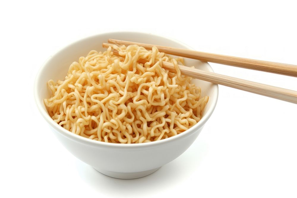 Instant noodles chopsticks food bowl.