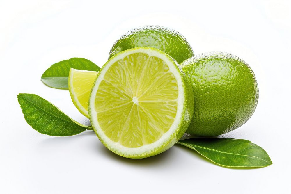 Lime with leaf fruit lemon plant.