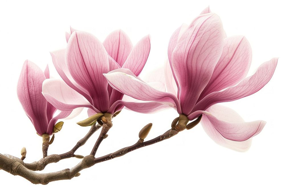 Pink magnolia blossom flower petal.