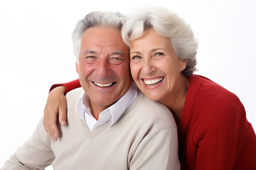 Senior couple smiling laughing adult smile.