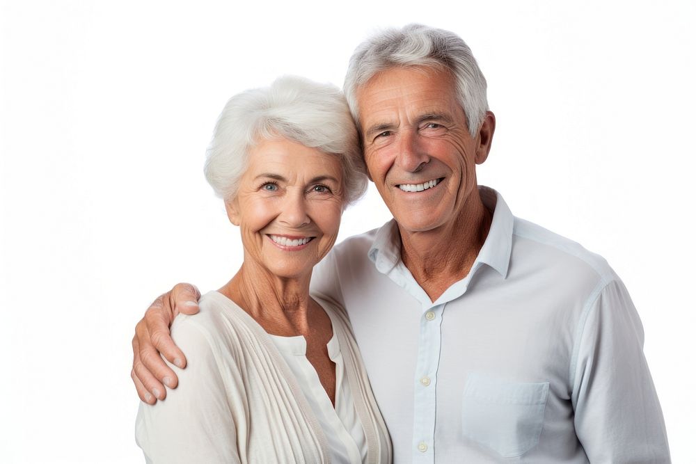 Senior couple smiling portrait photo joy.