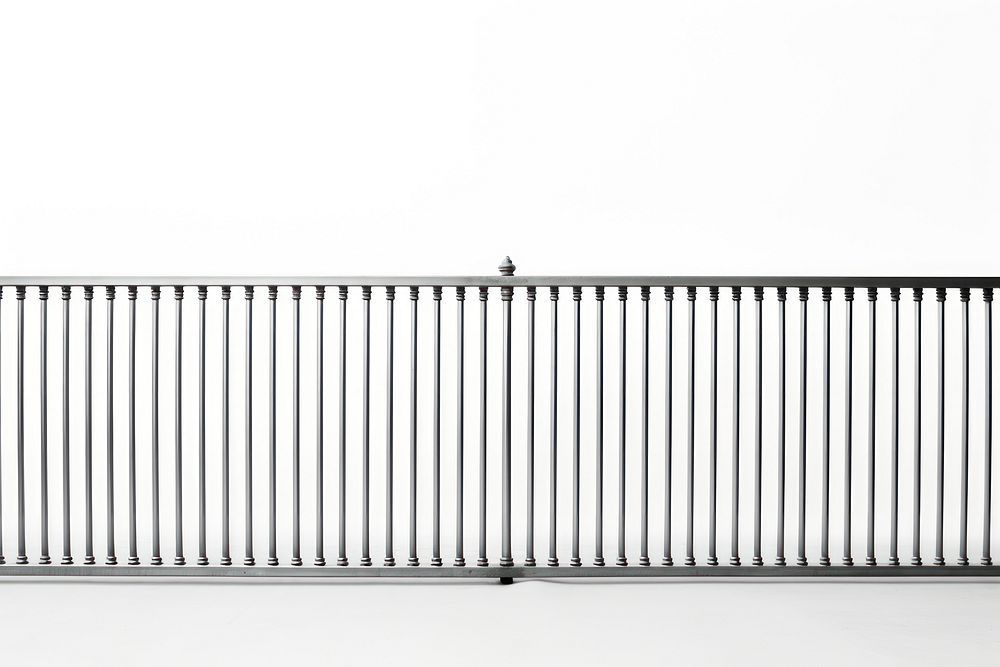 Stainless fence white white background architecture.