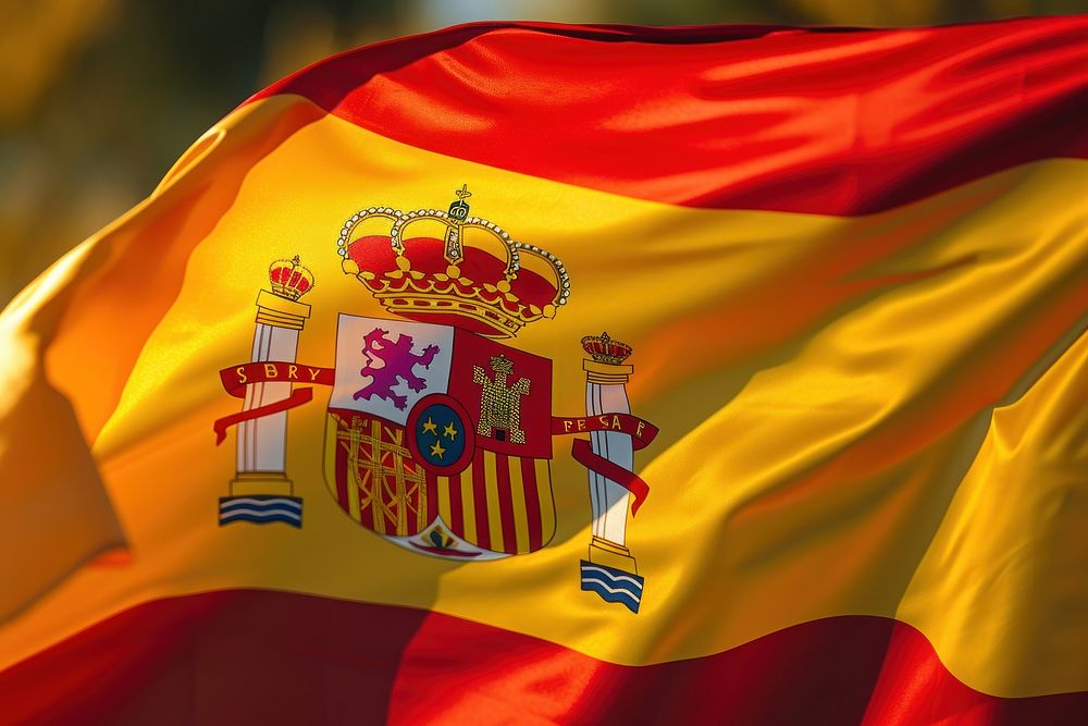 Spanish flag patriotism insignia outdoors.