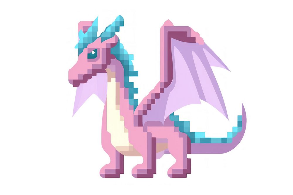 Dargon pixel animal dragon representation.