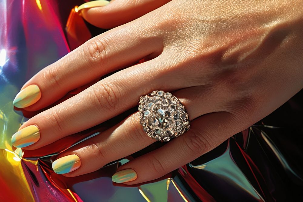 Hand jewelry diamond finger.