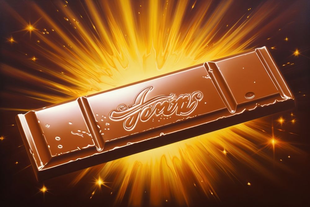 A chocolate bar dessert text confectionery.