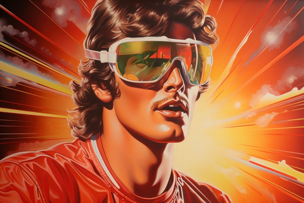 A person playing sports art sunglasses portrait.