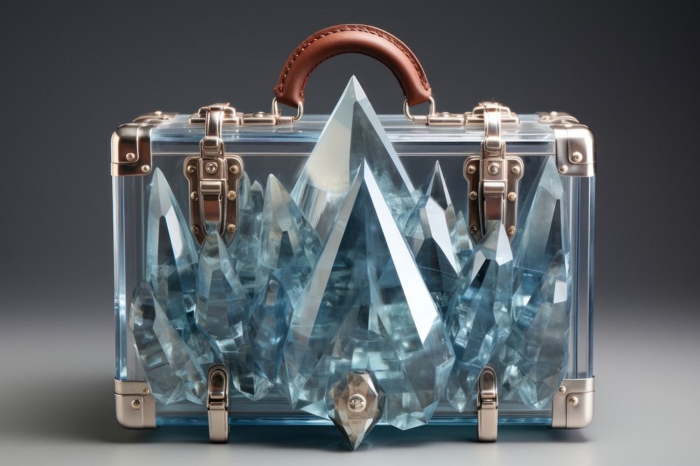 Briefcase jewelry crystal bag.
