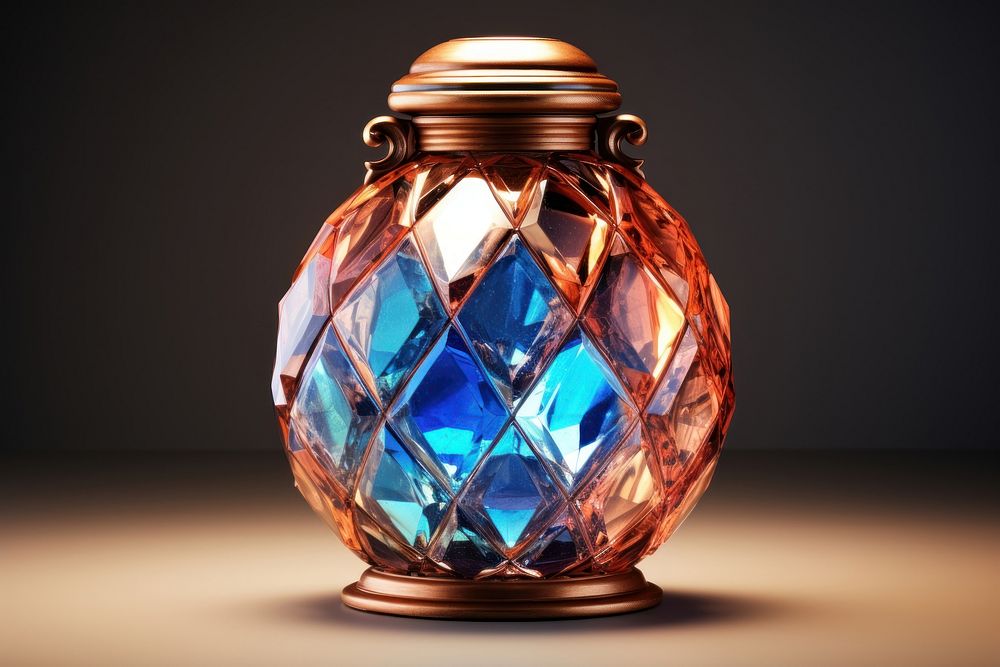 Jar gemstone bottle lamp.