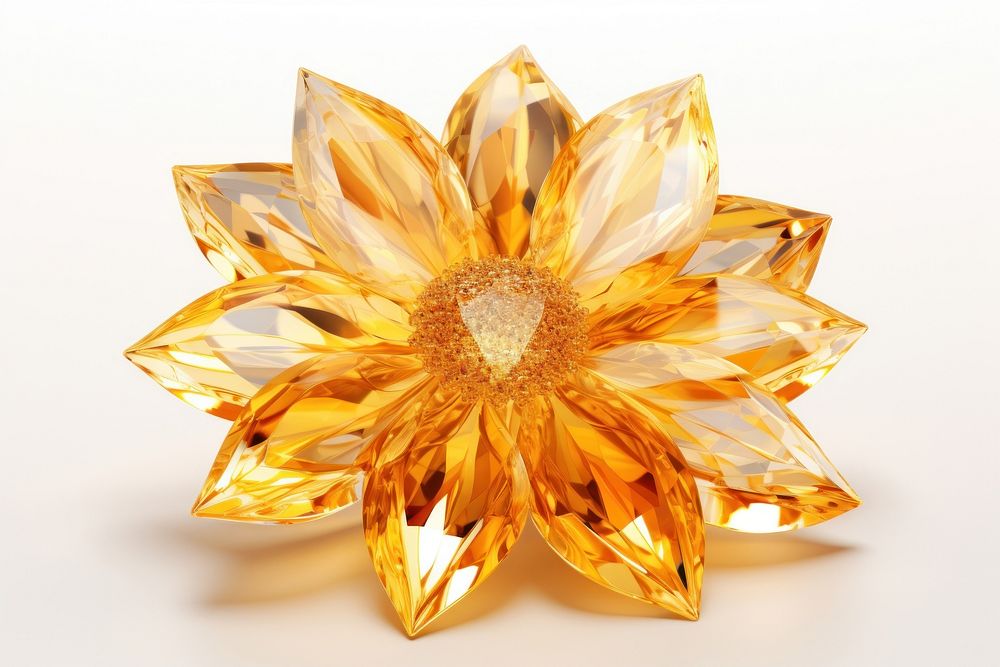 Sunflower gemstone jewelry brooch.