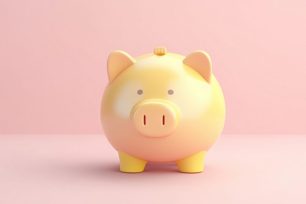 Cute Piggy bank pig representation investment.