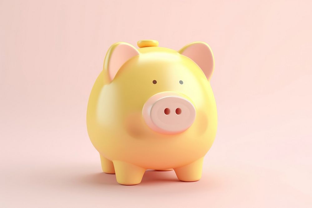 Cute Piggy bank pig representation investment.