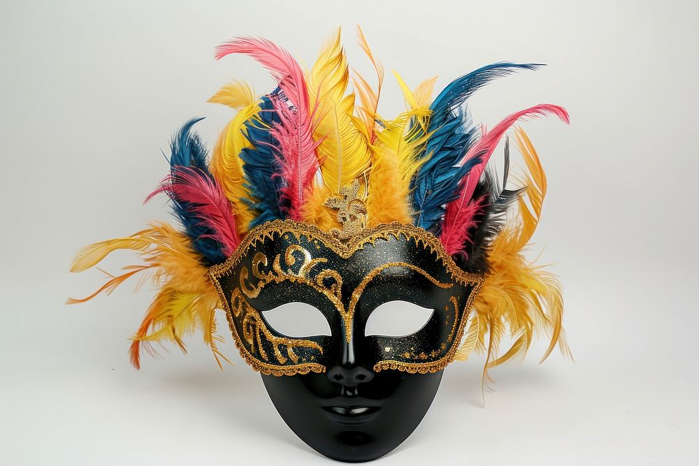 Venetian carnival mask feather celebration creativity.