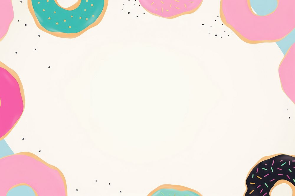 Donut border frame backgrounds food text.