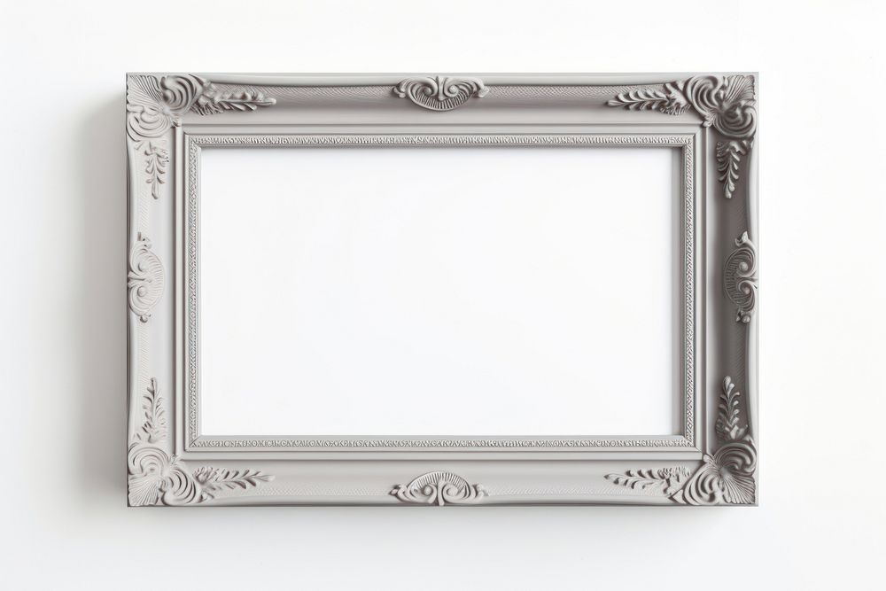 Gray frame rectangle white background absence.