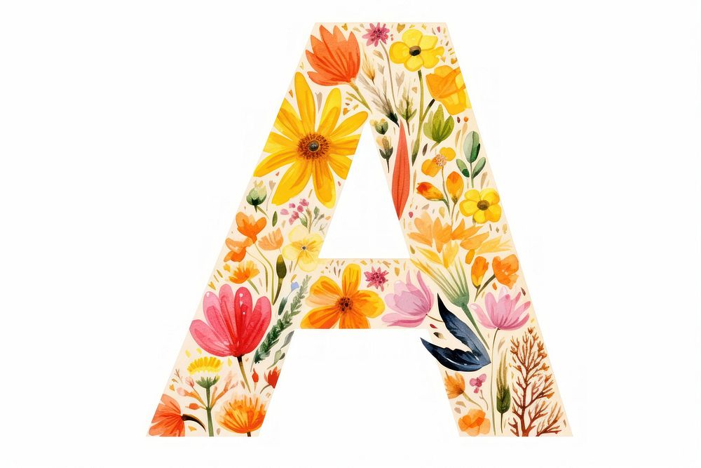 Floral inside Alphabet A flower alphabet pattern.