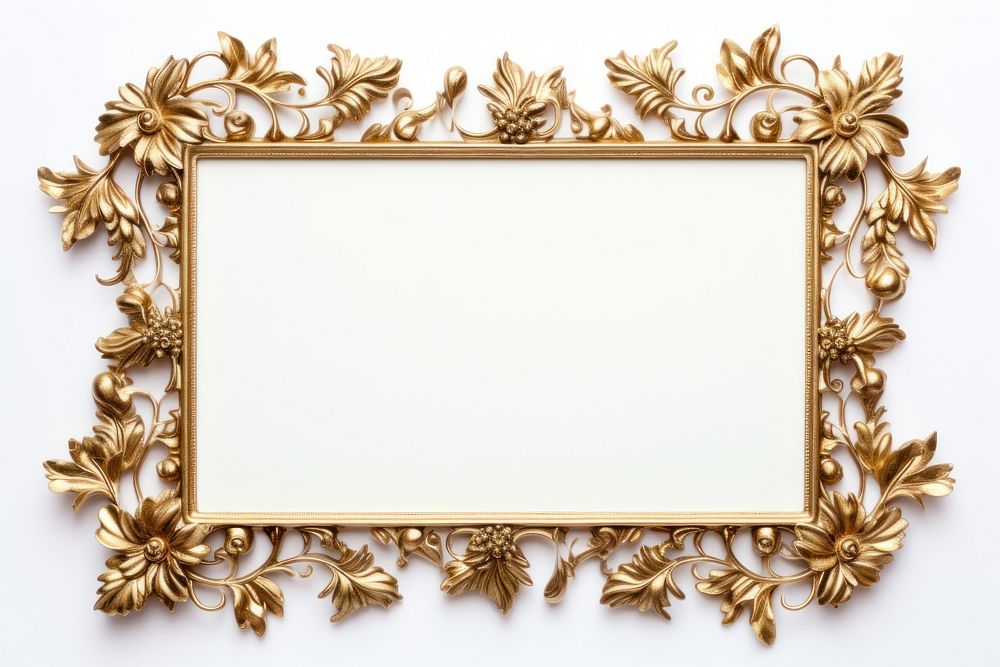 Ancient golden pattern rectangle frame photo.
