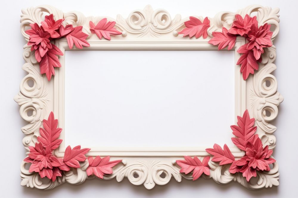 Blank pink pattern flower rectangle frame.