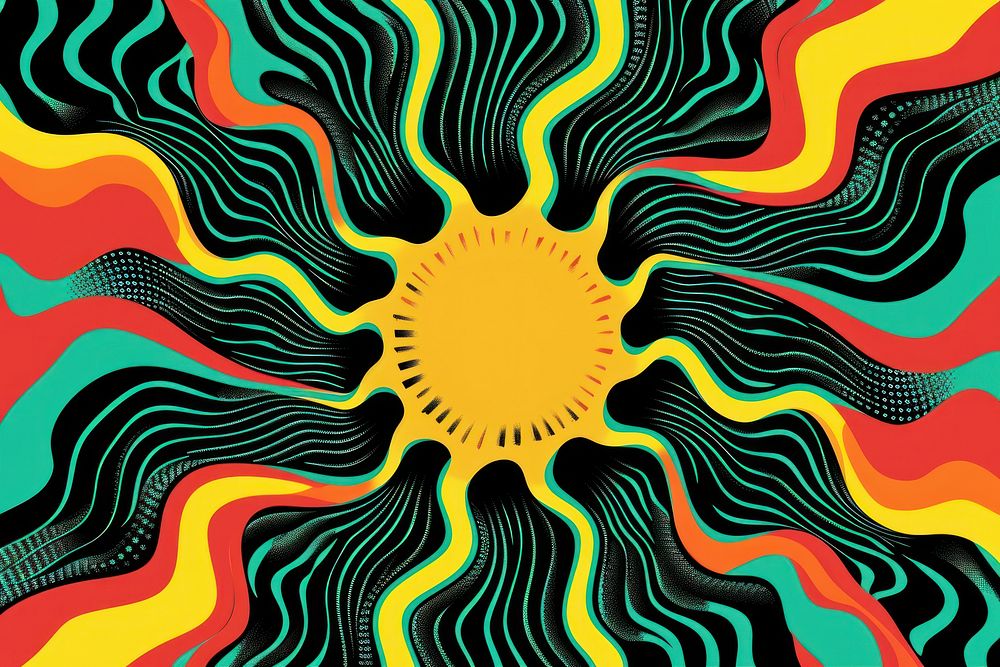 Sun art abstract graphics.