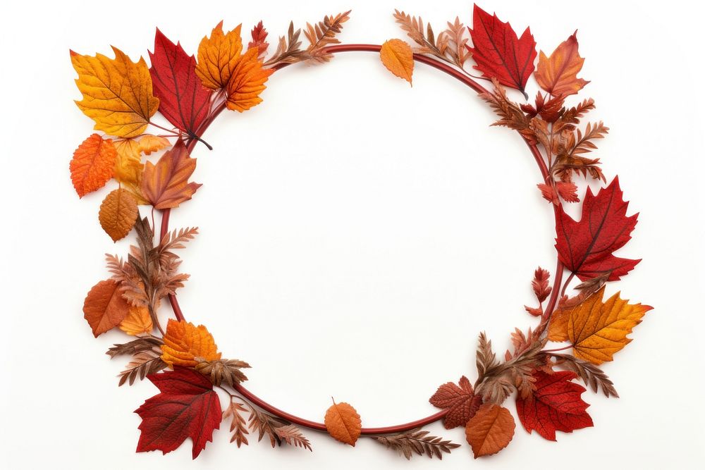 Leafs autumn circle wreath.