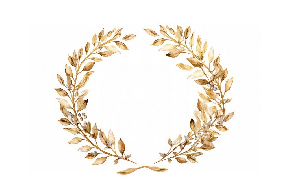 Leafs circle gold white background.