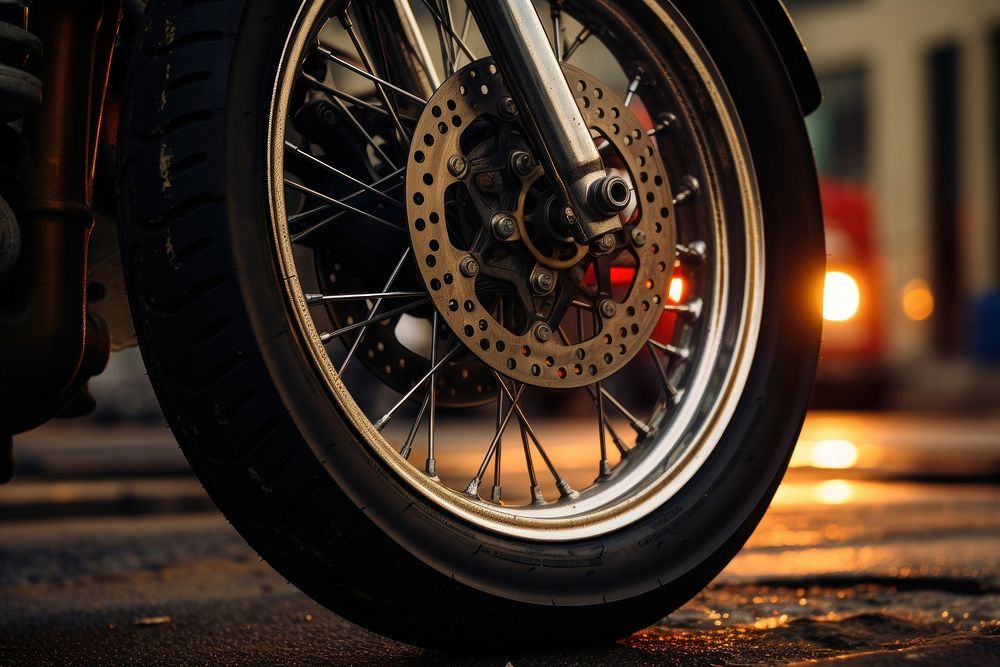 Motorcycle wheel vehicle spoke tire.