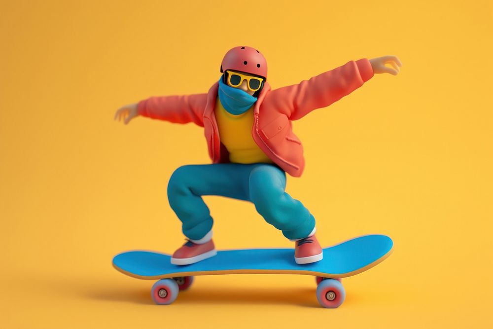 Skateboarder helmet representation skateboarding.