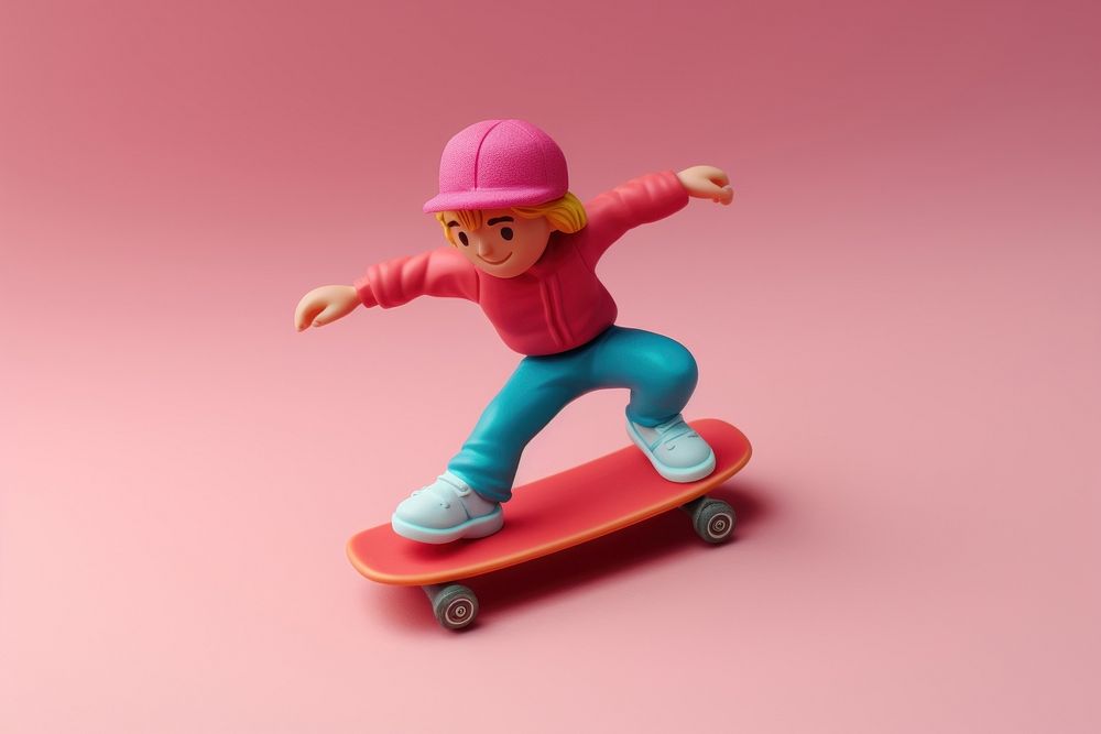 Skateboarder figurine representation skateboarding.