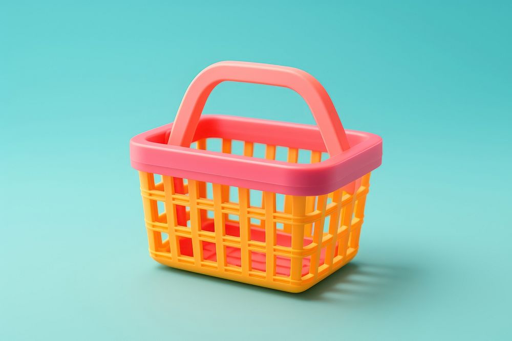 Shopping basket plastic text consumerism.