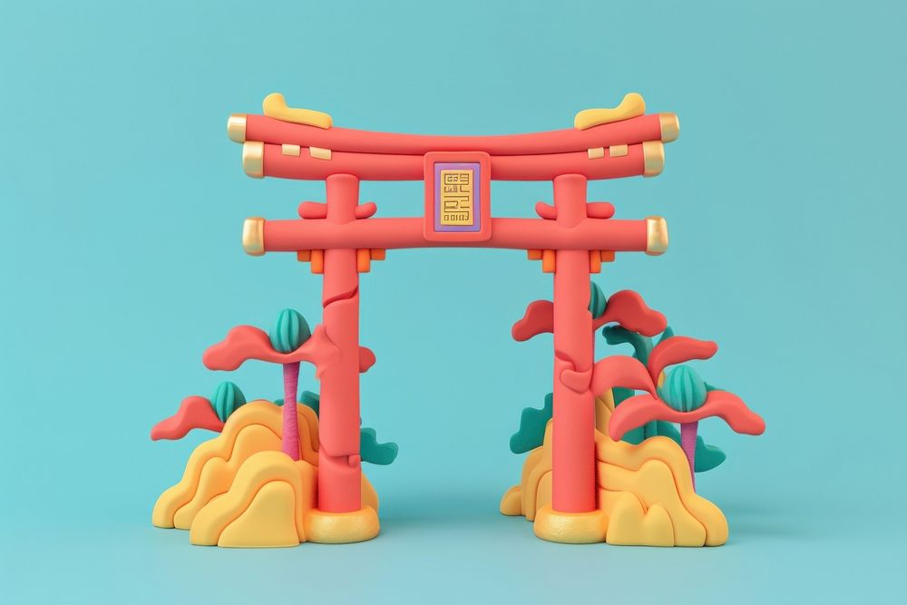 Shrine gate toy representation.