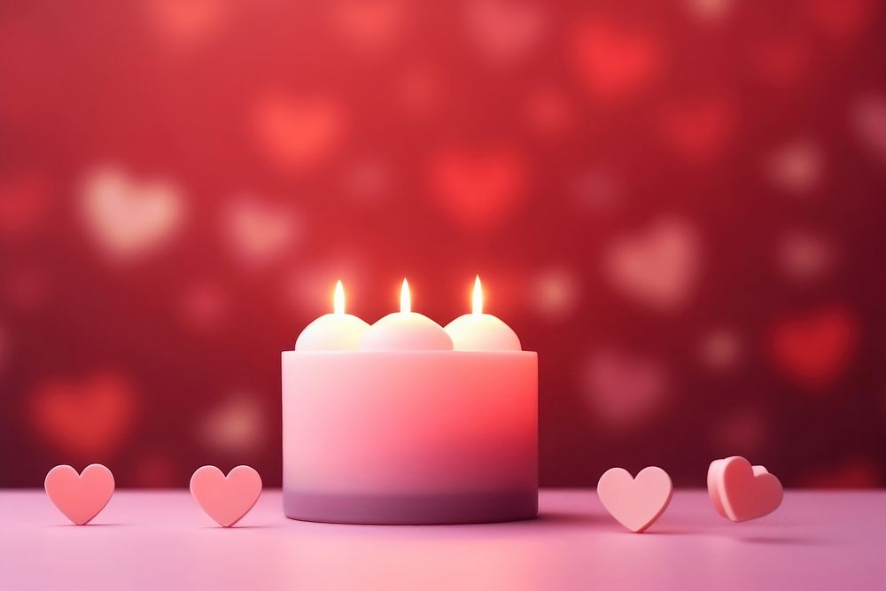 Candle in hearts shape red spirituality illuminated.