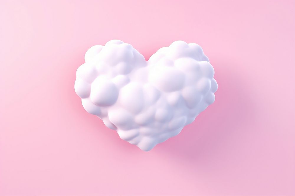 Cloud heart pink pink background.