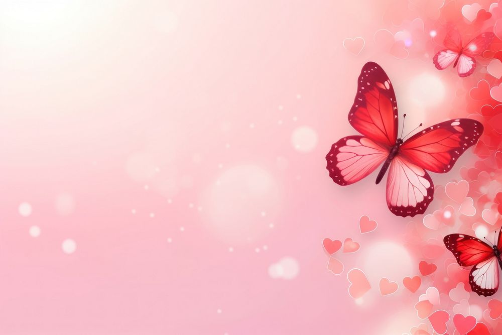 Butterfly and hearts backgrounds outdoors pattern.