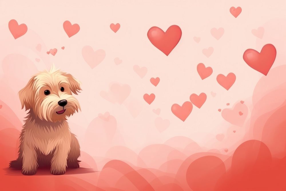 Dog and hearts backgrounds mammal animal.