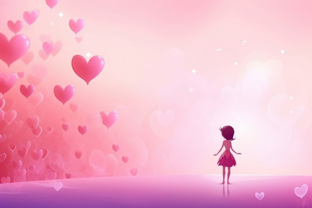 Fairy and hearts pink pink background creativity.