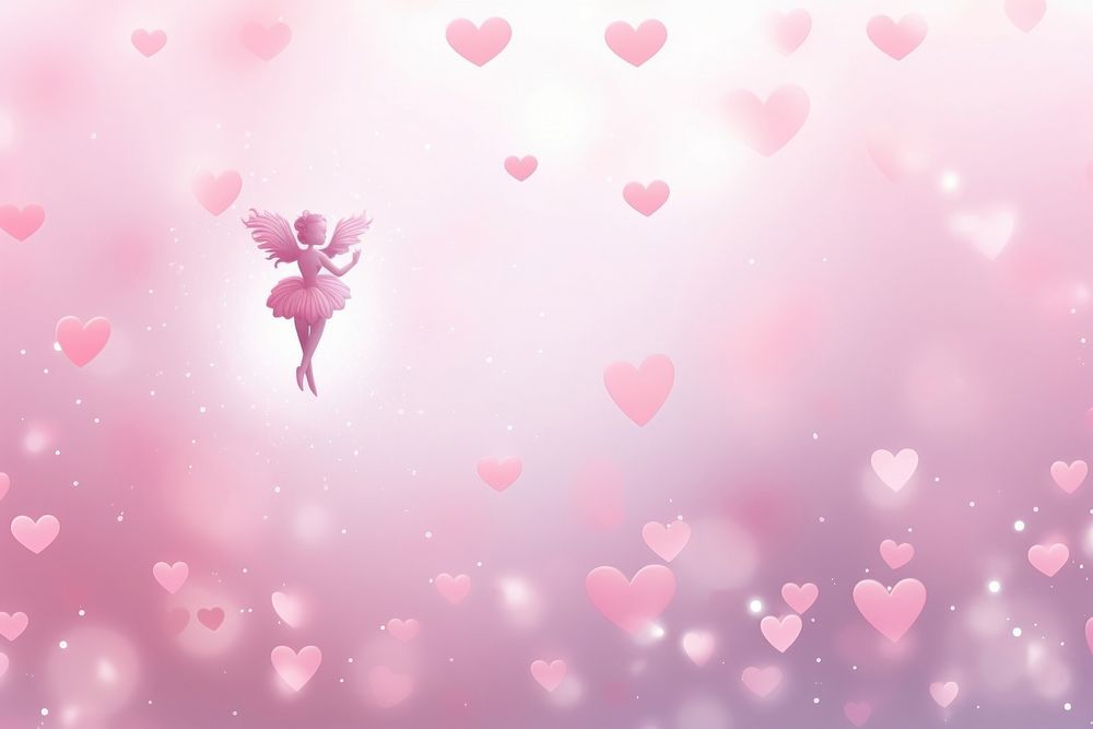 Fairy and hearts backgrounds petal pink.