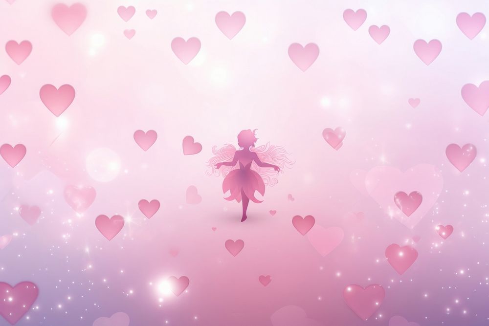 Fairy and hearts backgrounds petal pink.