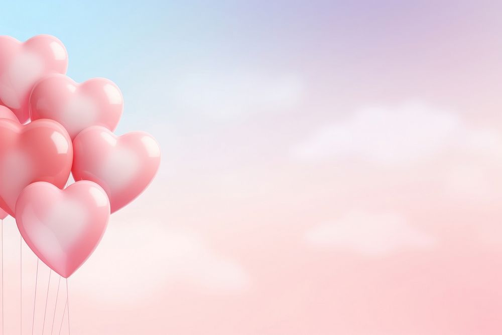 Heart balloon gradient background backgrounds pink red.