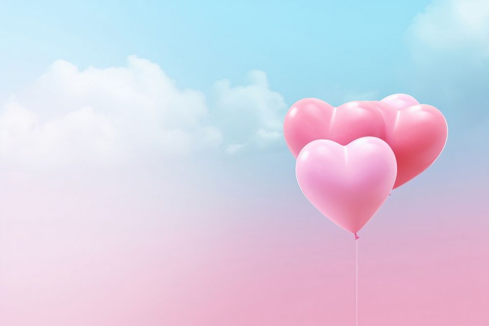 Heart balloon gradient background pink love red.