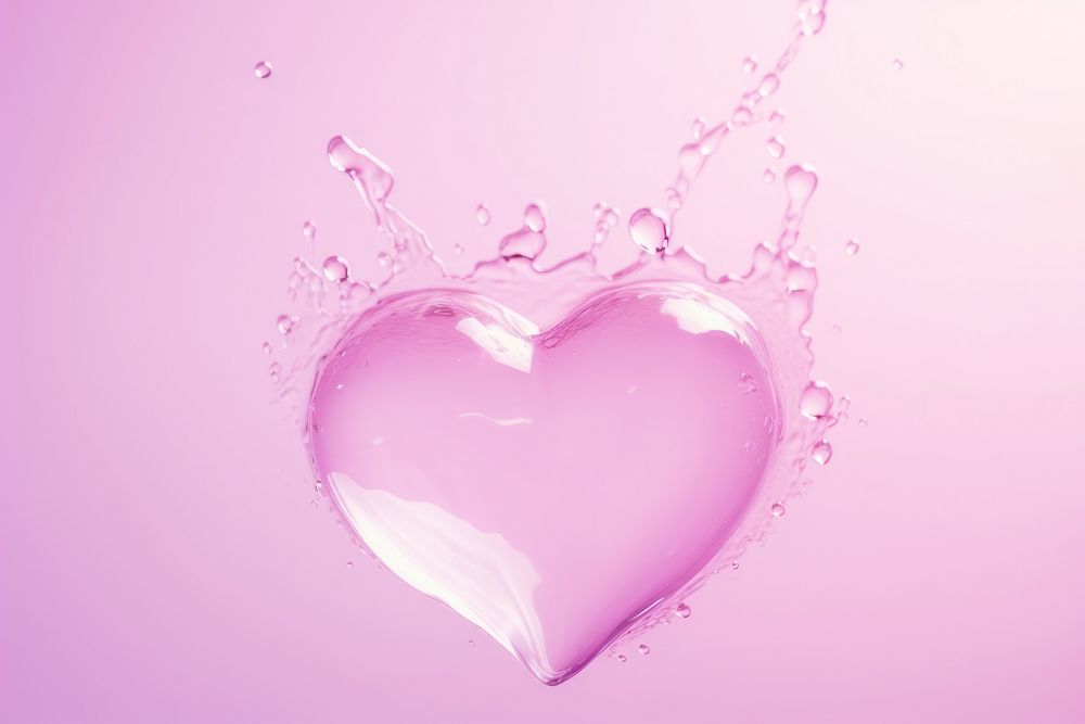 Water in heart shape backgrounds petal pink.