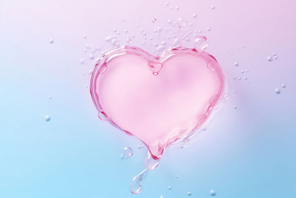 Water in heart shape backgrounds pink pink background.